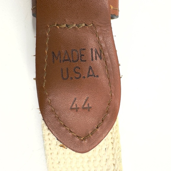 Zep Pro Mens Nautocal Code Flag Belt Size 44 Leather Brass Buckle Made In USA - Picture 7 of 12